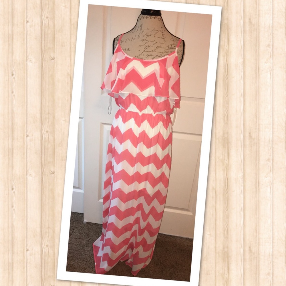 Brand New Chevron Stripe Maxi-Dress